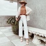 7 For All Mankind Jen7 by  Belted Wide Leg Trouser Pants Size 18 Off White NWT Photo 1