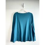 Talbots  Shirt Womens Large Sage Green 100% Cotton Long Sleeve‎ Crisscross Front Photo 1