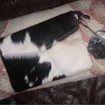 Cattle hide fur leather crossbody Nwt boho cow western spring winter host pick White Photo 2