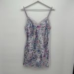 Victoria's Secret  Purple Floral 2011 Satin Slip Dress Mini Size Medium Lace Photo 0