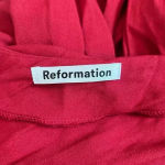 Reformation  Lawrence One Shoulder Midi Dress Crimson Red Slit Cocktail Size 12 Photo 7