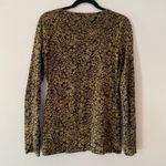 Peruvian Connection  Black Brown Floral Long Sleeve Shirt Women's size Small Photo 4