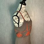 HD in Paris Gray Midi Skirt with Orange Embroidery Size Small Photo 4