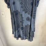 Women's Blue Mandala Print Tunic Dress Made in Italy Short Sleeve Resort Beach Size XL Photo 4