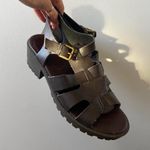 Y2K brown faux leather chunky fisherman sandals 🔥 Black Size 9 Photo 2