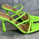 Wild Pair Lime Green Citron Lenore Strappy Heels Sandals Photo 5