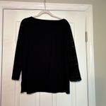 Talbots Black Long Sleeve Top Women's XL Lace Gothic Dark Minimal Career Office Photo 3
