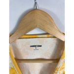 Lands' End  Floral Print 3/4 Sleeve Yellow Crochet Detail Blouse Size XL Photo 2