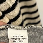 Drew ANTHROPOLOGIE  Women’s Ivory & Black Striped Knit Zipper Pocket Jacket Photo 3