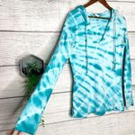 Balance Collection Teal Blue Tie Die Hooded Long Sleeve T Photo 4