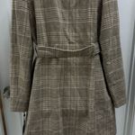 DKNY Beige Plaid Button-Front Belted Trench Coat Size L New With Tags Photo 3