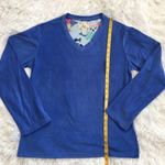 PJ Couture soft V neck Fleece Long sleeve Pajama top in blue Size XL Photo 3