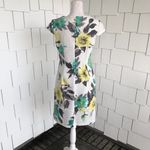 Madison Leigh Women's White Floral Cap Sleeve Knee Length Sheath Dress sz 4 Photo 2