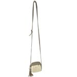 Womens Gray Leather Faux Fur Tassel Adjustable Strap Mini Purse Crossbody Bag Photo 2