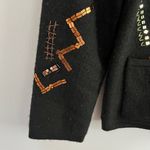 Chico's Chico’s Beaded Embroidered 100% Wool Full Zip Jacket Womens 0 Sequin Embellished Photo 8