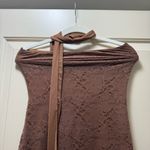 Tiger Mist  - Brown Strapless Dress with Ruffle Hem Photo 2