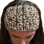 hand made brown and black crochet headband Tan Photo 0