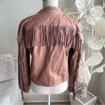 Sundance Fringe Leather Long Sleeve Brown Jacket Size 10 Photo 1