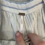 Free People  Ivory Stripe Raw Hem Crop Top Lace Detail, Square Neck S48 Photo 3