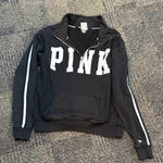 Victoria's Secret  PINK Long Sleeve Black Zippered Sweatshirt Photo 0