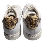 Tory Burch Howell White Leather Snakeskin Trim Low Top Lace Up Court Sneakers 10 Photo 3