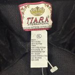 Tiara International VTG Black Poinsettia Embroidered Xmas Sweater Cardigan XL Photo 2