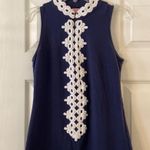 Lilly Pulitzer  Dress size XS length 32” bust 30” color navy blue / white embroid Photo 1