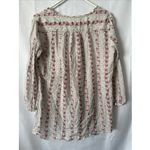 Aerie  Women's Lightweight Floral Blouse Top Red Flowy Ruffle Deep V Neck Size SP Photo 4