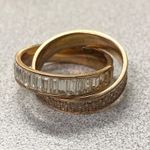 Michael Kors  Rose Gold Tone Baguette Pave Crystals Interlocking Ring Size 7.5 Photo 0