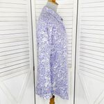 Premiere Vintage Floral Oversized Shirt Button Up Purple White Size 8 Boyfriend Photo 2