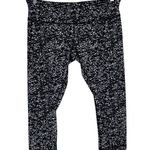 Lululemon Wunder Under Crop Leggings Sz 12 Iced Wave Black White Print Photo 2