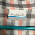 Columbia  Plaid Button Down Shirt Orange Grey Women’s Small Outdoors Hiking Fall‎ Photo 2