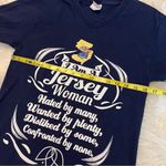 Fruit of the Loom Humorous Poem Jersey Woman Short Sleeve V Neck T Shirt Size Small Dark Blue Photo 4