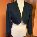 Vintage 80s Liz Claiborne embroidered cropped jacket Black Size 6 Photo 4