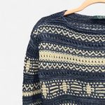 Lauren Ralph Lauren Aztec Southwestern Knit Sweater Cotton Linen Petite XS Blue Size undefined Photo 4