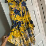 Kate & Mallory  floral yellow high low ruffle hem tunic top S Photo 2