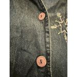 Vtg 90s New Direction Jean Denim Pastel Embroidered Snowflake Jacket Womens Sz L Blue Photo 3