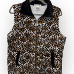 Rebecca Malone Leopard Print Zip Vest Fleece Lined Animal Print PXL Photo 0