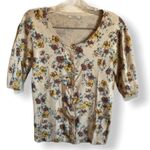 ASOS Darling‎ Ditzy Floral Artsy Neutral Short Sleeve Cardigan Brown Photo 1