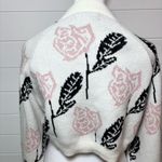 Duchamp Rose Floral‎ Printed Knit Wide Sleeve Shrug Neutral Size L/XL White Photo 3