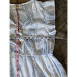 Sweet Wanderer  Blue Toile Floral Tiered Maxi Dress Maternity Flutter L Photo 6