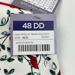 Catherines  Intimates No Wire Cotton Comfort White Red Cardinal Bra Size 48DD NEW Photo 3