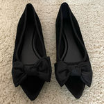 Old Navy Black Velvet Bow Loafers Photo 0
