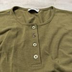 LNA Bodysuit Long Sleeve Khaki Olive Green Size Small Ruffle Peplum Shoulders Photo 4