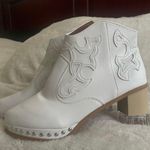 White Studded Booties Size 9 Photo 2
