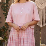 Fantastic Fawn  Top Dress Pinks Oversized Pleated Cotton Lining Boho Fairy SZ M Photo 0