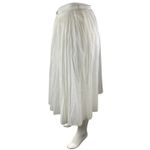 ZARA Womens White High Waisted Zip Pleated Plisse Flare A Line Midi Skirt Size L Photo 1