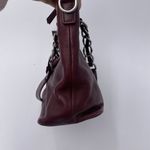 M. London Burgundy Maroon Leather Shoulder Bag Silver Hardware Y2k Red Photo 12
