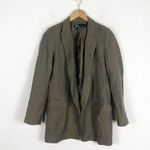 ZARA  Green Open Oversized Blazer Size XS Olive Boyfriend Workwear Lagenlook Photo 2