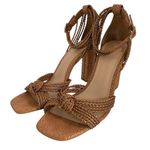 JLO by Jennifer Lopez Women's 7.5 Emilie Ankle Strappy Braided High Heels Sandal Tan Photo 6